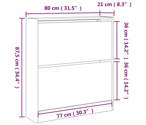 Jalatsikapp, Betoonhall, 80 X 21 X 87,5 cm Tehispuit