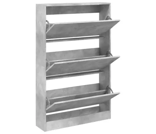 Apavu Skapītis, Betona Pelēks, 80X21X125,5Cm, Inženierijas Koks Vidaxl