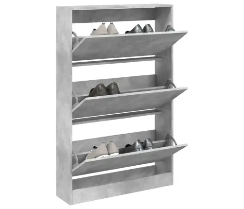 Apavu Skapītis, Betona Pelēks, 80X21X125,5Cm, Inženierijas Koks Vidaxl