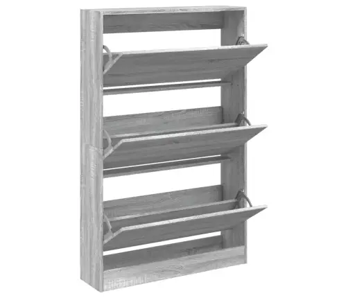 Apavu Skapītis, Pelēka Ozola, 80X21X125,5 Cm, Inženierijas Koks Vidaxl