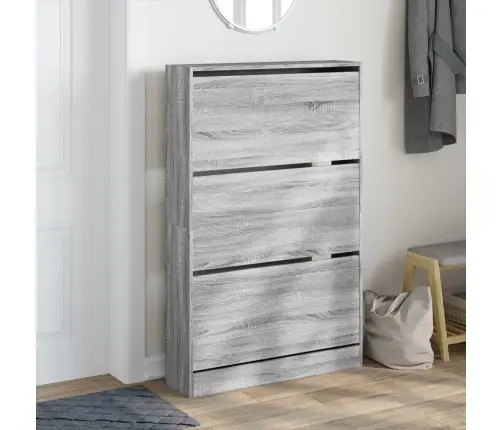 Apavu Skapītis, Pelēka Ozola, 80X21X125,5 Cm, Inženierijas Koks Vidaxl