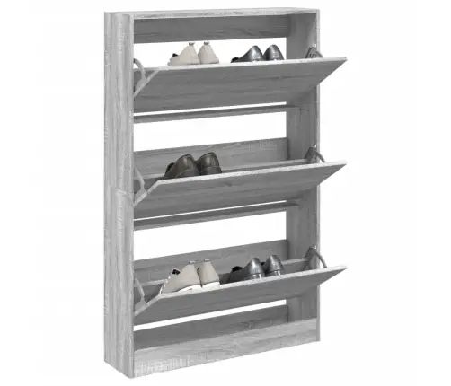 Apavu Skapītis, Pelēka Ozola, 80X21X125,5 Cm, Inženierijas Koks Vidaxl