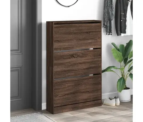 Spintelė Batams, Ruda Ąžuolo, 80X21X125,5cm Apdirbta Mediena