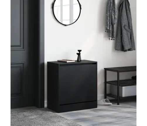 Spintelė Batams, Juodos Spalvos, 60X34X63,5cm Apdirbta Mediena