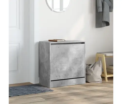 Apavu Skapītis, Betona Pelēks, 60X34X63,5 Cm, Inženierijas Koks Vidaxl