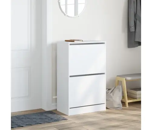 Spintelė Batams, Baltos Spalvos, 60X34X96,5cm Apdirbta Mediena