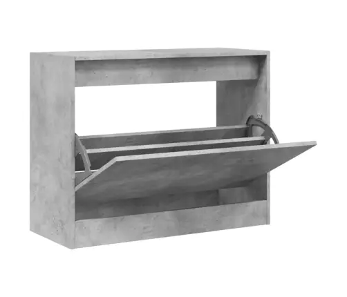 Apavu Skapītis, Betona Pelēks, 80X34X63 Cm, Inženierijas Koks Vidaxl