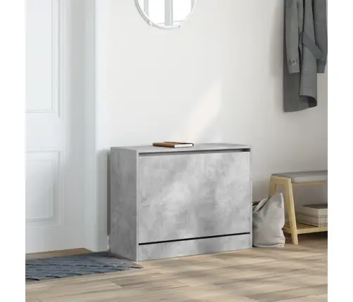 Apavu Skapītis, Betona Pelēks, 80X34X63 Cm, Inženierijas Koks Vidaxl