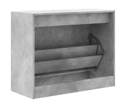 Apavu Skapītis, Betona Pelēks, 80X34X63 Cm, Inženierijas Koks Vidaxl