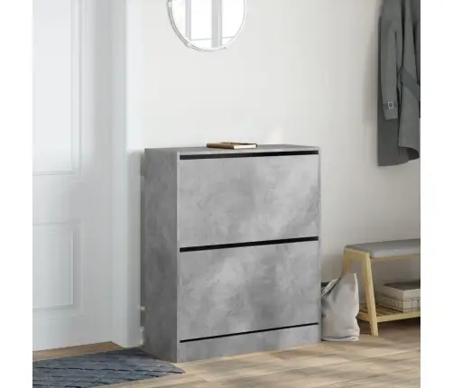 Spintelė Batams, Betono Pilka, 80X34X96,5cm Apdirbta Mediena