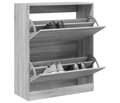 Spintelė Batams, Pilka Ąžuolo, 80X34X96,5cm Apdirbta Mediena