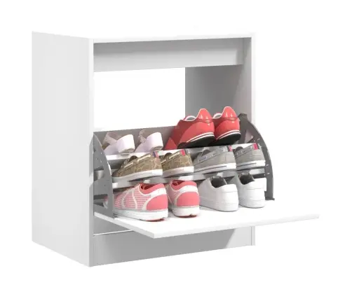 Spintelė Batams, Baltos Spalvos, 60X42X69cm Apdirbta Mediena