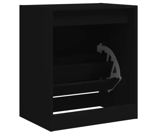 Apavu Skapītis, Melns, 60X42X69 Cm, Inženierijas Koks Vidaxl
