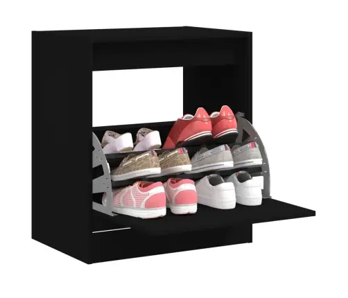 Apavu Skapītis, Melns, 60X42X69 Cm, Inženierijas Koks Vidaxl