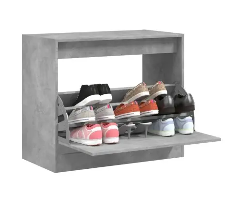 Apavu Skapītis, Betona Pelēks, 80X42X69 Cm, Inženierijas Koks Vidaxl