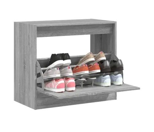 Apavu Skapītis, Pelēka Ozola, 80X42X69 Cm, Inženierijas Koks Vidaxl