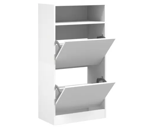 Jalatsikapp, Valge, 64 X 34 X 116 cm Tehispuit