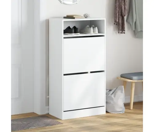 Jalatsikapp, Valge, 64 X 34 X 116 cm Tehispuit