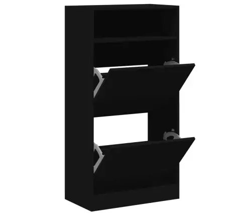 Apavu Skapītis, Melns, 60X34X116 Cm, Inženierijas Koks Vidaxl