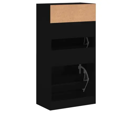 Apavu Skapītis, Melns, 60X34X116 Cm, Inženierijas Koks Vidaxl