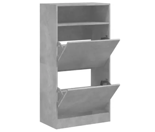 Apavu Skapītis, Betona Pelēks, 60X34X116 Cm, Inženierijas Koks Vidaxl