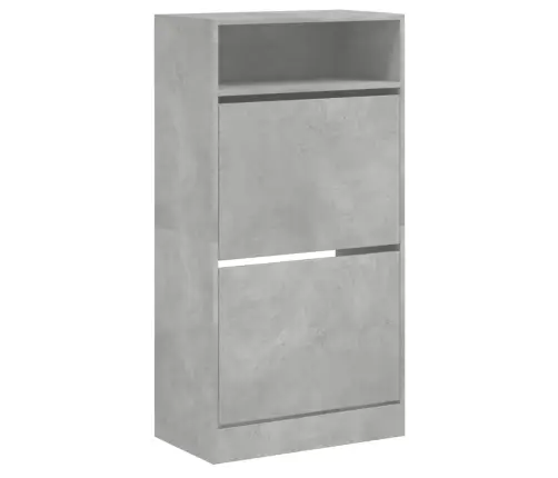 Apavu Skapītis, Betona Pelēks, 60X34X116 Cm, Inženierijas Koks Vidaxl