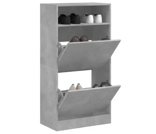 Apavu Skapītis, Betona Pelēks, 60X34X116 Cm, Inženierijas Koks Vidaxl