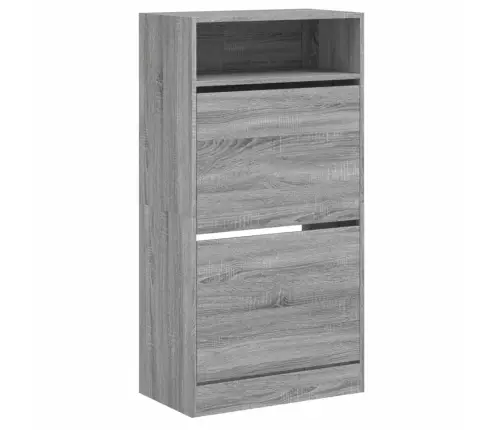 Spintelė Batams, Pilka Ąžuolo, 60X34X116cm Apdirbta Mediena