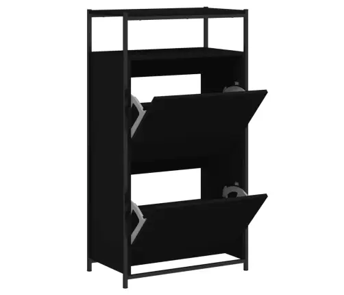 Apavu Skapītis, Melns, 60X34X112 Cm, Inženierijas Koks Vidaxl