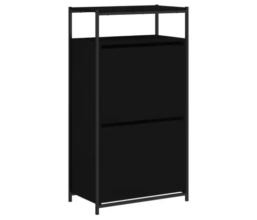 Apavu Skapītis, Melns, 60X34X112 Cm, Inženierijas Koks Vidaxl