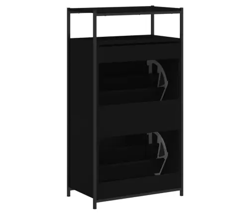 Apavu Skapītis, Melns, 60X34X112 Cm, Inženierijas Koks Vidaxl