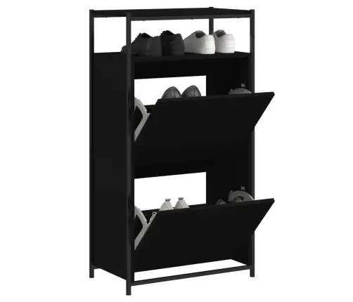 Apavu Skapītis, Melns, 60X34X112 Cm, Inženierijas Koks Vidaxl