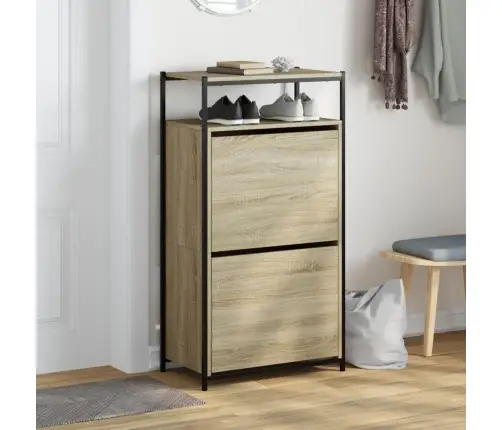 Apavu Skapītis, Ozolkoka Krāsa, 60X34X112 Cm, Inženierijas Koks Vidaxl