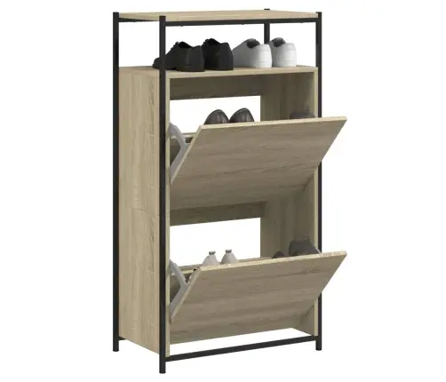 Apavu Skapītis, Ozolkoka Krāsa, 60X34X112 Cm, Inženierijas Koks Vidaxl