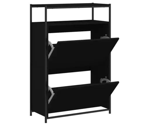 Spintelė Batams, Juodos Spalvos, 75X34X112cm Apdirbta Mediena