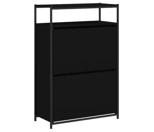 Spintelė Batams, Juodos Spalvos, 75X34X112cm Apdirbta Mediena