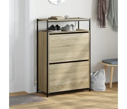 Apavu Skapītis, Ozolkoka Krāsa, 75X34X112 Cm, Inženierijas Koks Vidaxl