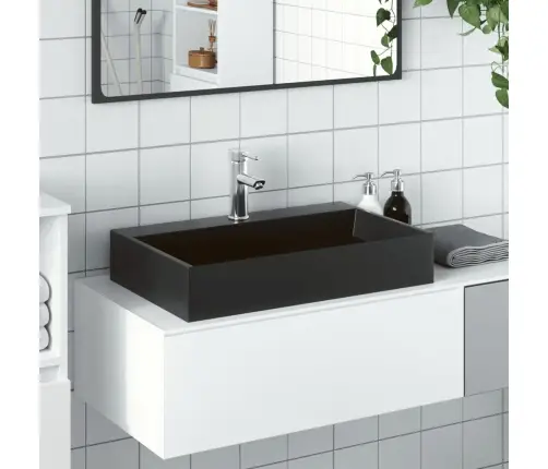 Izlietne, 60X38X11 Cm, Minerālu Un Marmora Materiāls, Melna Vidaxl