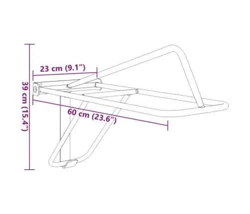 Kokkupandav Sadula Raam, Seinale Kinnitatav, Must, Raud