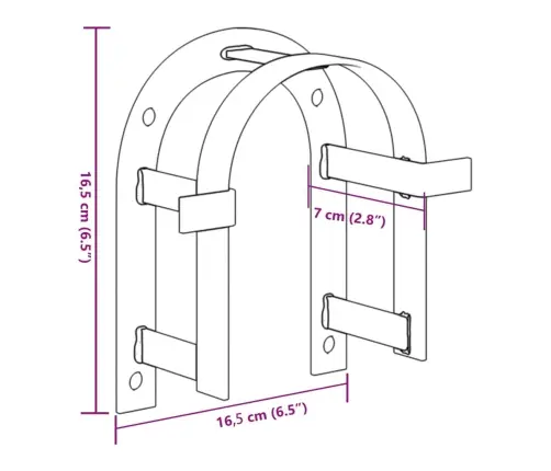 Iemauktu Pakaramais, Stiprināms Pie Sienas, Melna Dzelzs Vidaxl