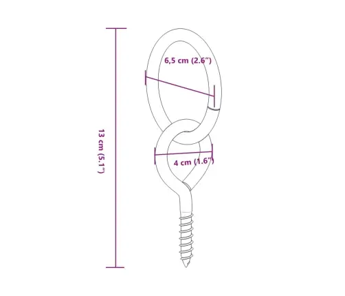 Gredzeni Ar Cilpveida Skrūvēm, 3 Gab., Sudraba Krāsa, Tērauds Vidaxl