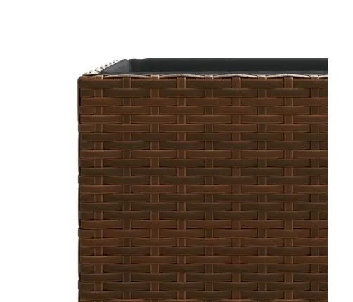 Puķu Kastes, 3 Gab., Polietilēna Rotangpalma, Brūnas Vidaxl