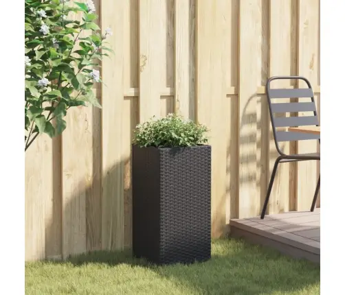 Dārza Puķu Kaste, 30X30X60 Cm, Melna Polietilēna Rotangpalma Vidaxl
