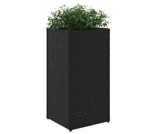 Dārza Puķu Kaste, 30X30X60 Cm, Melna Polietilēna Rotangpalma Vidaxl