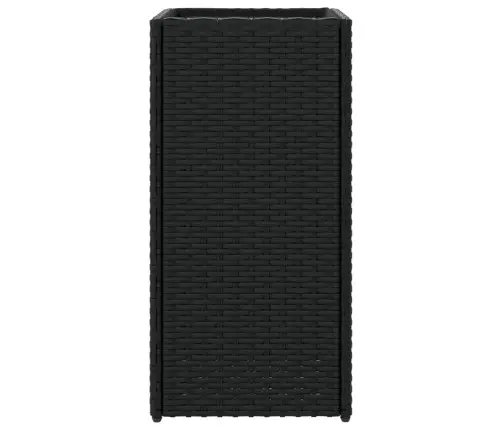Dārza Puķu Kaste, 30X30X60 Cm, Melna Polietilēna Rotangpalma Vidaxl