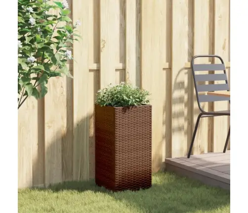 Dārza Puķu Kaste, 30X30X60 Cm, Brūna Pe Rotangpalma Vidaxl