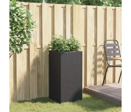 Dārza Puķu Kaste, 40X40X80 Cm, Melna Polietilēna Rotangpalma Vidaxl