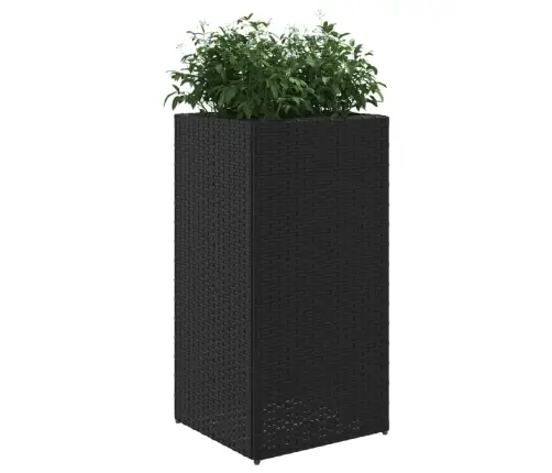 Dārza Puķu Kaste, 40X40X80 Cm, Melna Polietilēna Rotangpalma Vidaxl