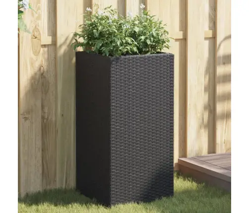 Dārza Puķu Kaste, 40X40X80 Cm, Melna Polietilēna Rotangpalma Vidaxl