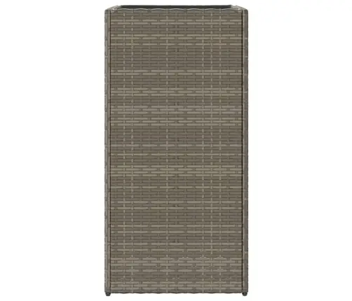 Dārza Puķu Kaste, 40X40X80 Cm, Pelēka Polietilēna Rotangpalma Vidaxl